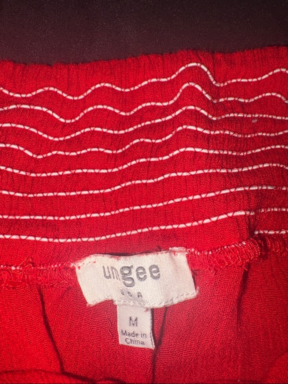 Umgee Red Off-Shoulder Ruffle Blouse - Picture 2 of 2